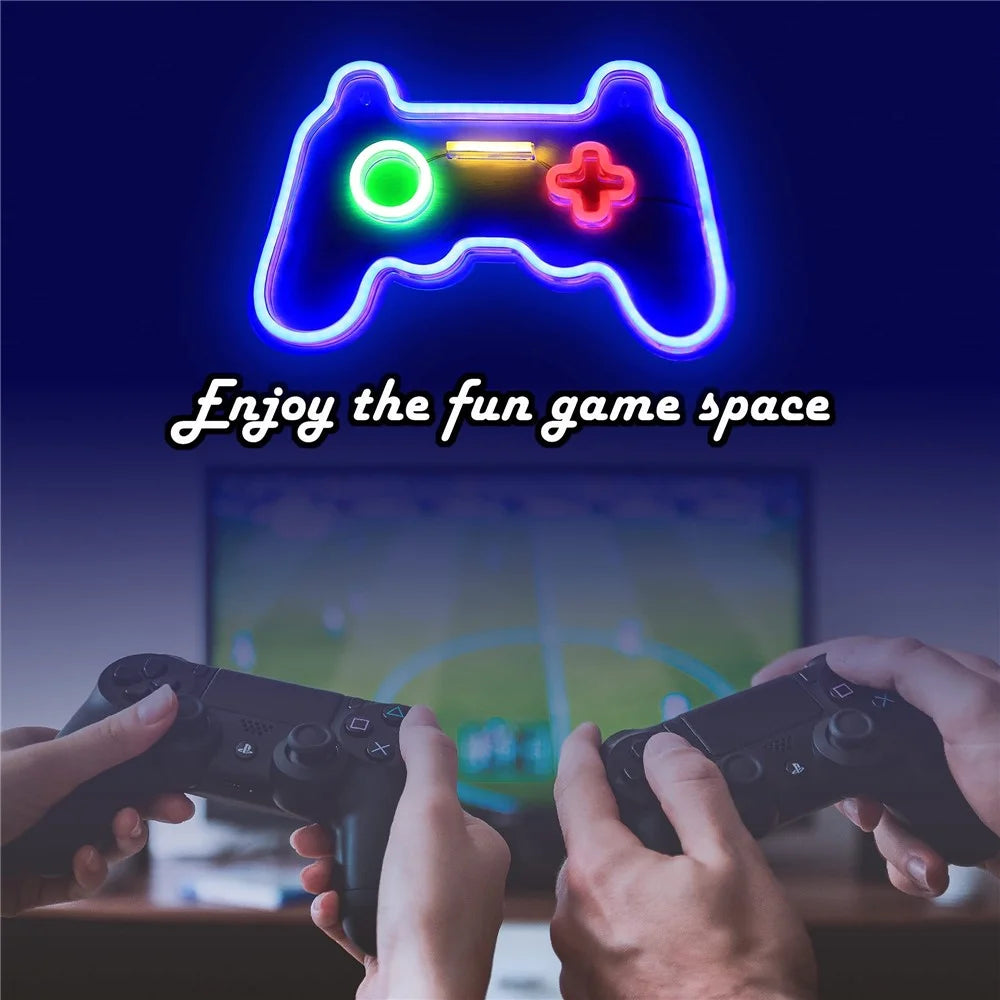 41x28cm Gamepad Design Gaming Neon Light Game Room Wall Decoration Teen Boys Bedroom Atmosphere Lamp - 2