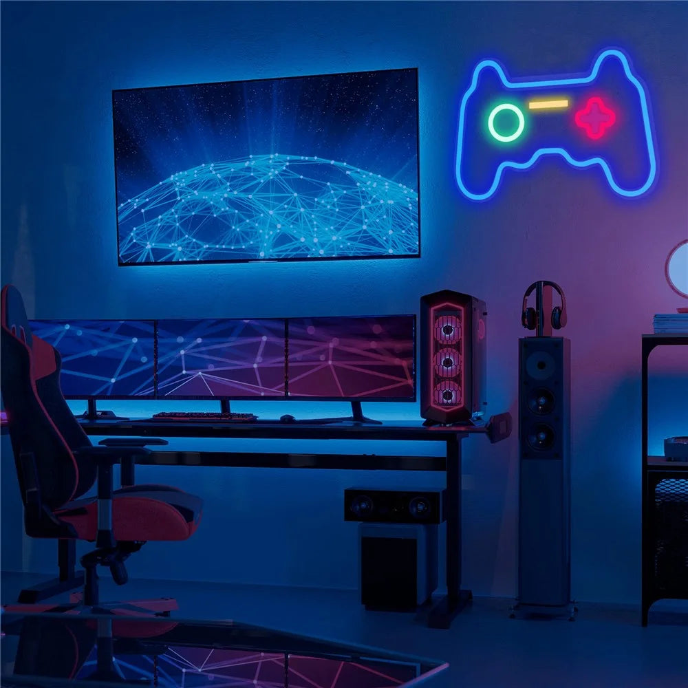 41x28cm Gamepad Design Gaming Neon Light Game Room Wall Decoration Teen Boys Bedroom Atmosphere Lamp - 5