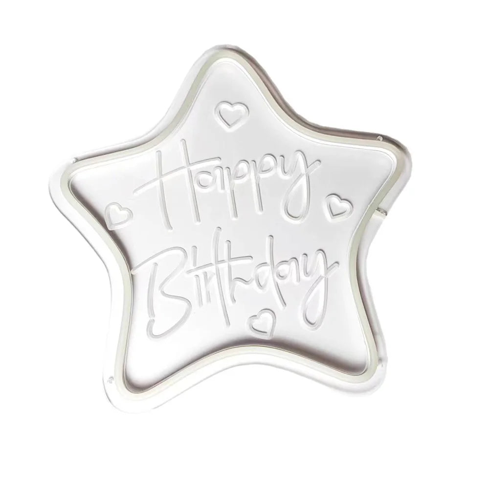 Happy Birthday Letter LED Light Neon Sign Party Decoration Atmosphere Lamp for Birthday Celebration - Warm White - 4