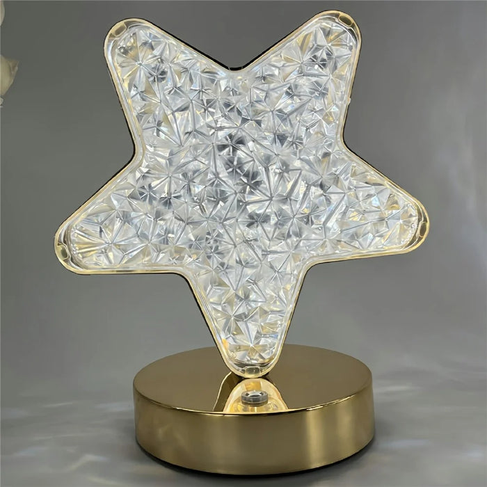 Bedroom Nightstand Table Lamp Touch Control 3 Color Modes Rechargeable Ambient Light - Star - 1