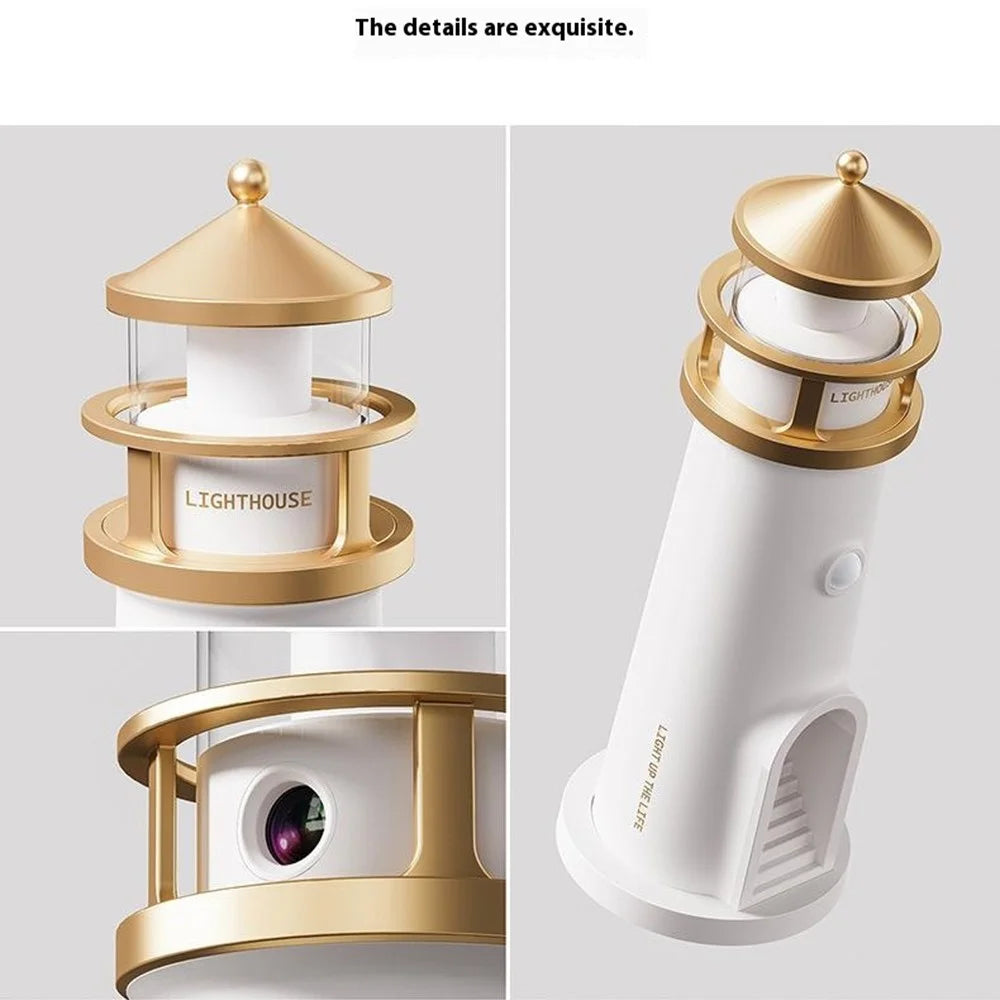 Moonlight Lighthouse Projector Lamp For Bedroom Desktop Bedside Ambient Night Light - BT Speaker Type - 5