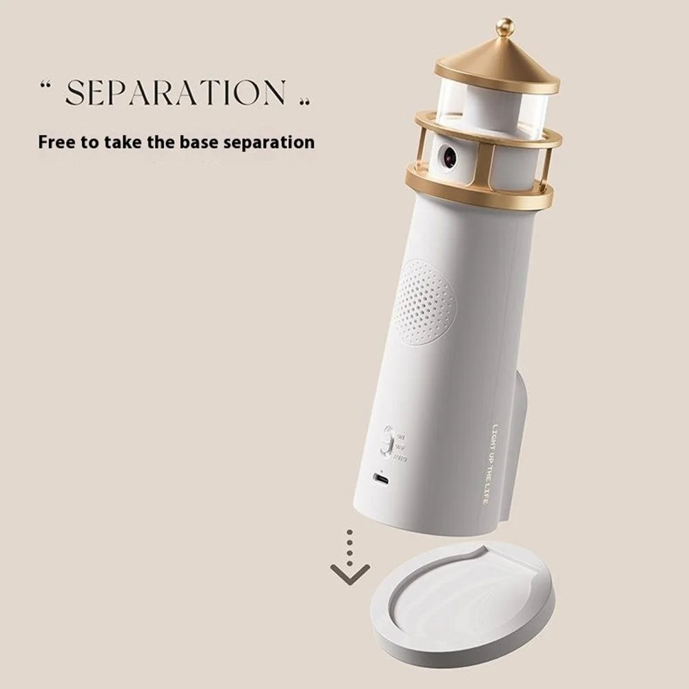 Moonlight Lighthouse Projector Lamp For Bedroom Desktop Bedside Ambient Night Light - BT Speaker Type - 6