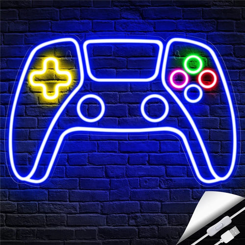 Game Controller Shape Neon LED Light 42x27cm Wall Decor Atmosphere Lamp for Gaming Room  /  Teen Boys Bedroom - 1