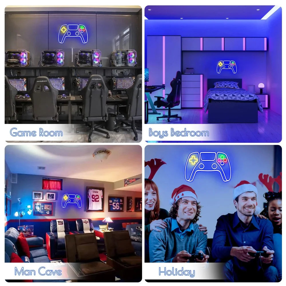 Game Controller Shape Neon LED Light 42x27cm Wall Decor Atmosphere Lamp for Gaming Room  /  Teen Boys Bedroom - 5