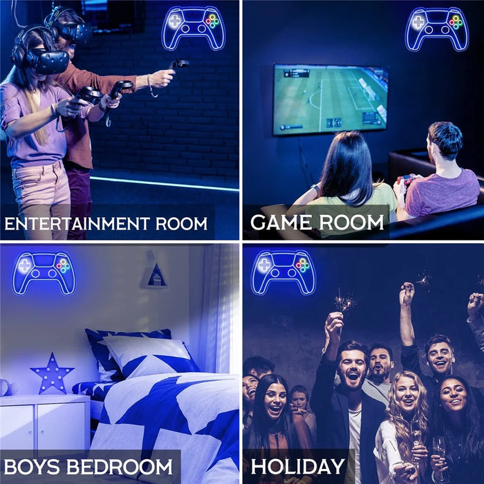 41x28cm Gaming Neon Light Controller Shape Wall Decor Atmosphere Lamp for Game Room / Teenage Bedroom - 3