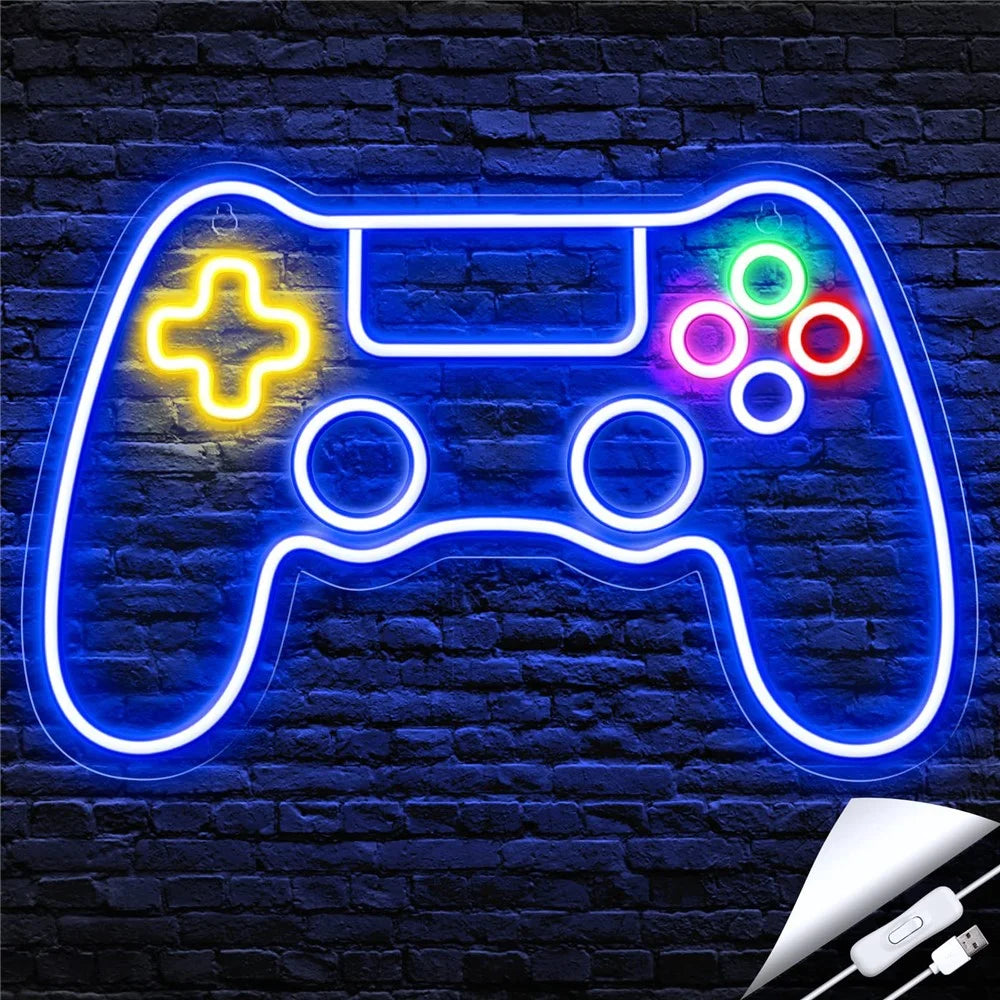 41x27cm Gaming Neon Light Controller Shape LED Atmosphere Lamp for Game Room Wall Decor - 1