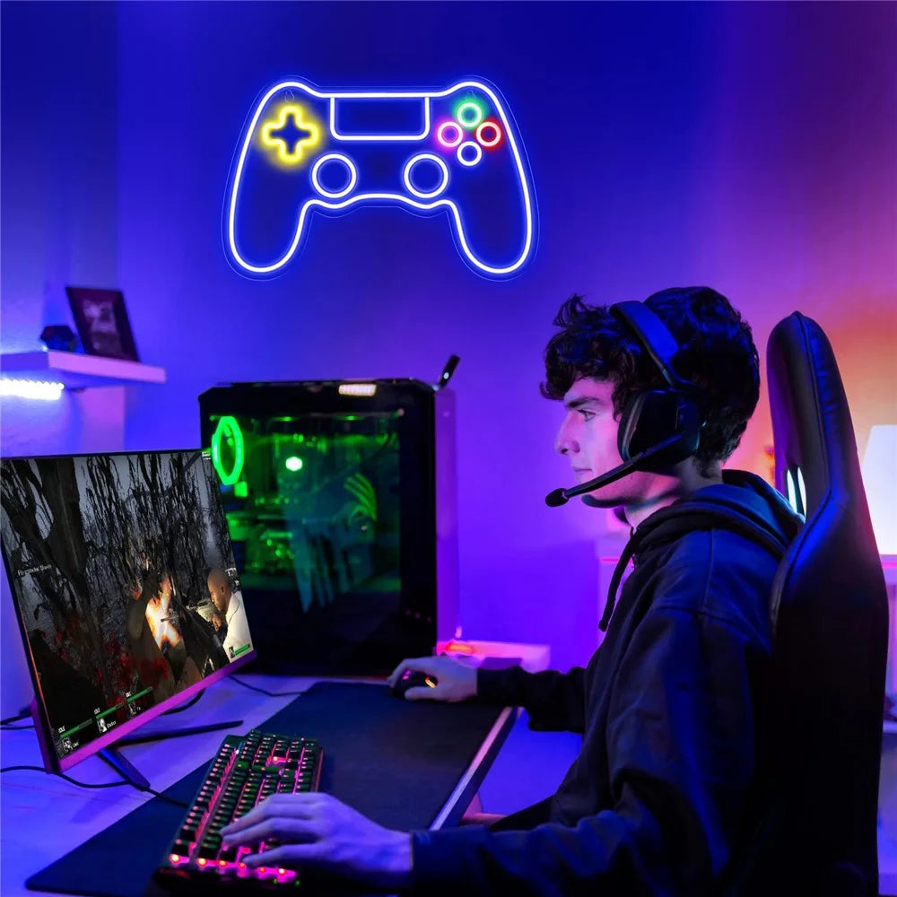 41x27cm Gaming Neon Light Controller Shape LED Atmosphere Lamp for Game Room Wall Decor - 3