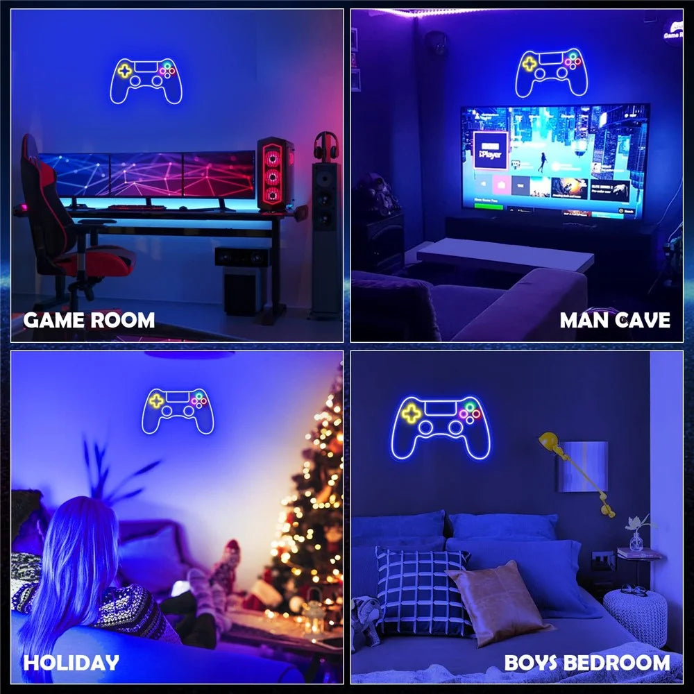 41x27cm Gaming Neon Light Controller Shape LED Atmosphere Lamp for Game Room Wall Decor - 4