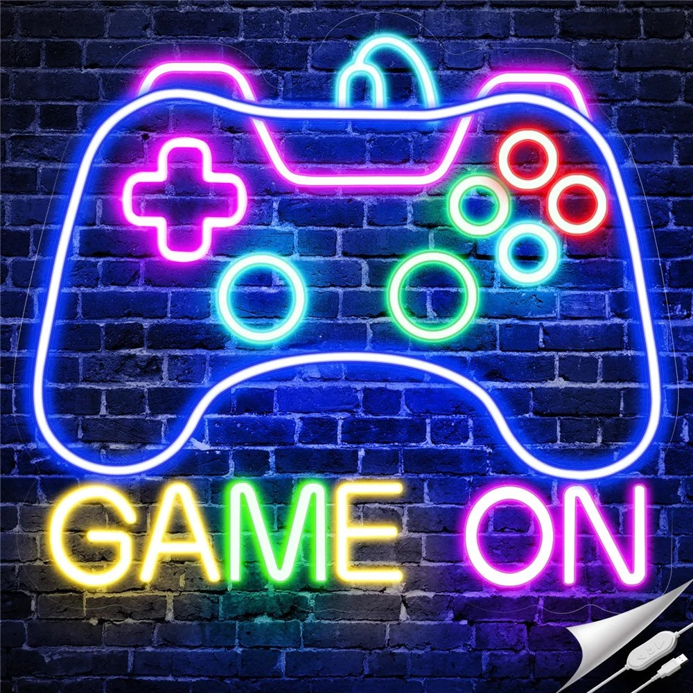 Gaming Neon Light Wall Decor for Game Room 35.8x33cm LED Atmosphere Lamp Controller Shape - 1