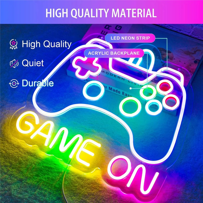 Gaming Neon Light Wall Decor for Game Room 35.8x33cm LED Atmosphere Lamp Controller Shape - 3