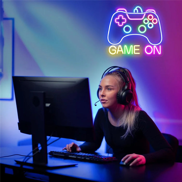 Gaming Neon Light Wall Decor for Game Room 35.8x33cm LED Atmosphere Lamp Controller Shape - 5