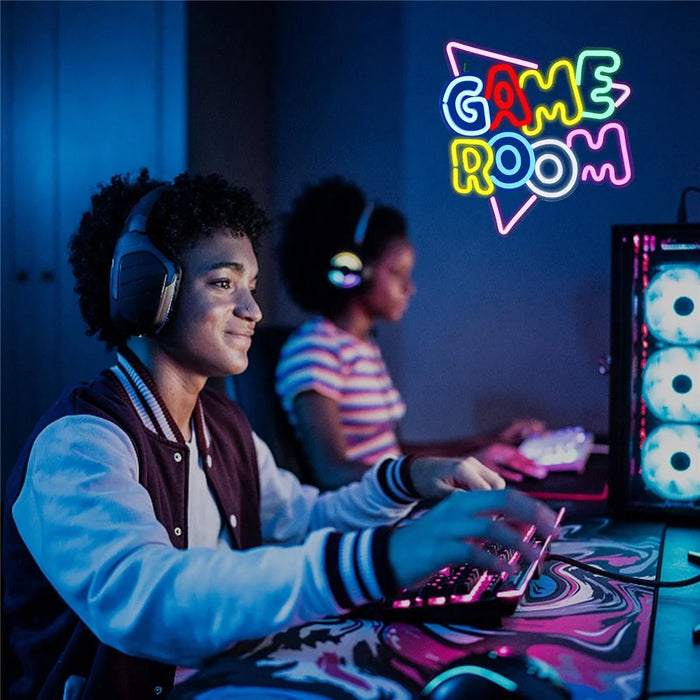 Gaming Neon LED Light 35x33cm Wall Decor GAME ROOM Sign Atmosphere Light for Bedroom - 3