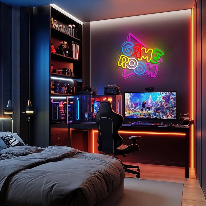 Gaming Neon LED Light 35x33cm Wall Decor GAME ROOM Sign Atmosphere Light for Bedroom - 4