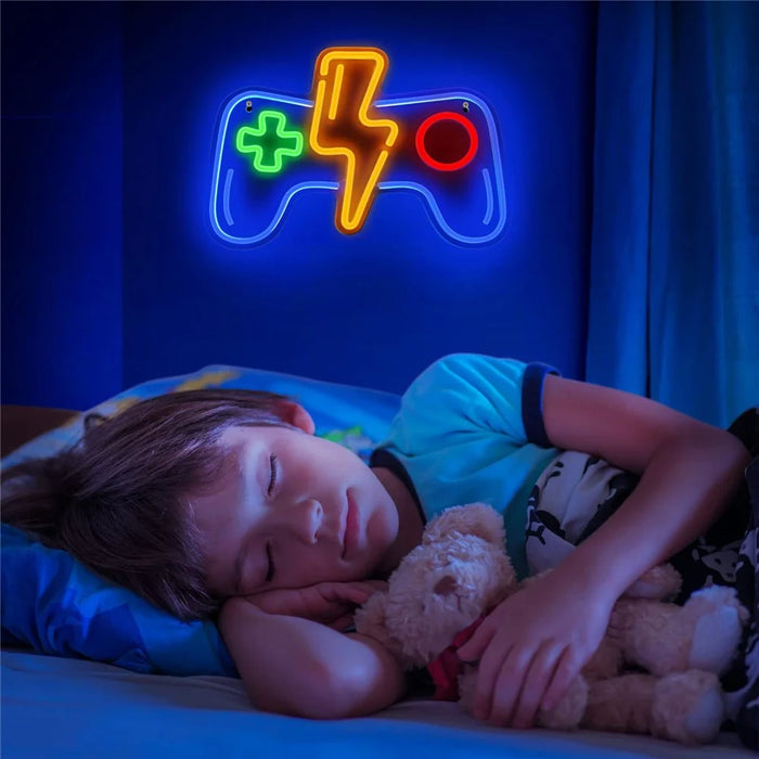 Gaming Neon Light 38x28cm LED Controller Sign Wall Decor Atmosphere Lamp for Game Room / Teen Boy Bedroom - 2