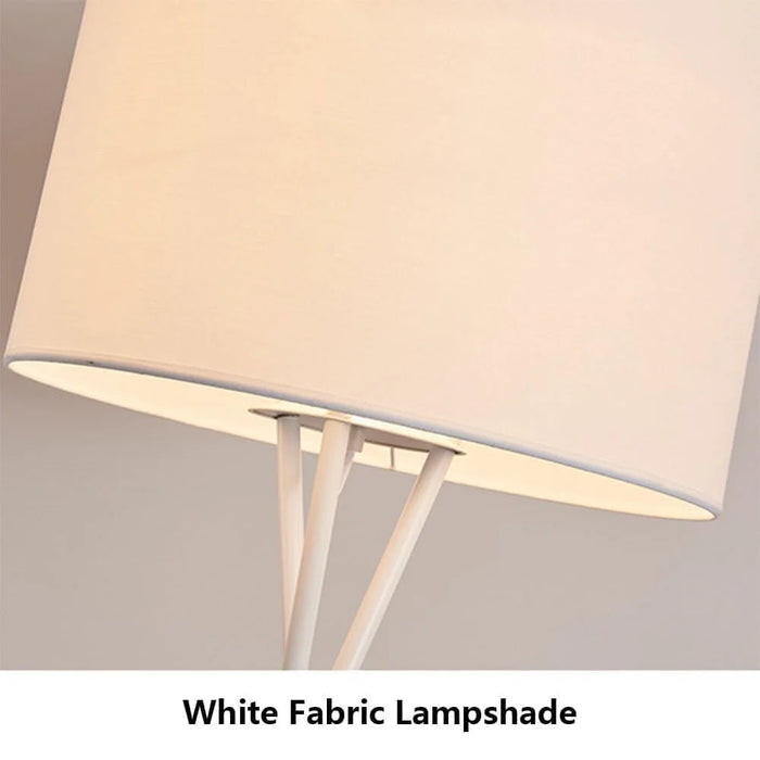 220V Tripod Floor Lamp Modern Standing Light with Fabric Shade for Living Room  /  Bedroom Reading Lamp (EU Plug) - White - 5