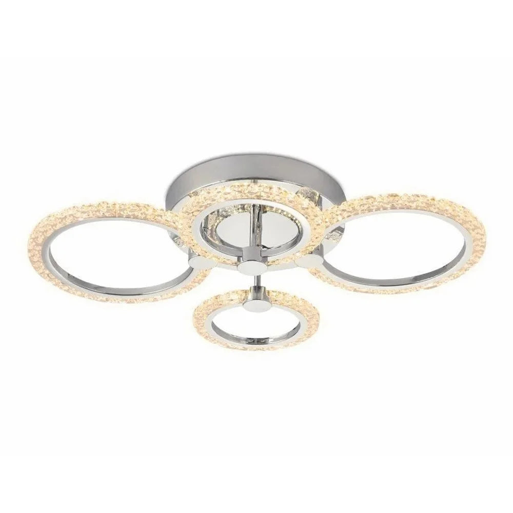 Modern LED Ceiling Light for Living Room Dining Room Chandelier Ring Lamp with Remote Control - 2