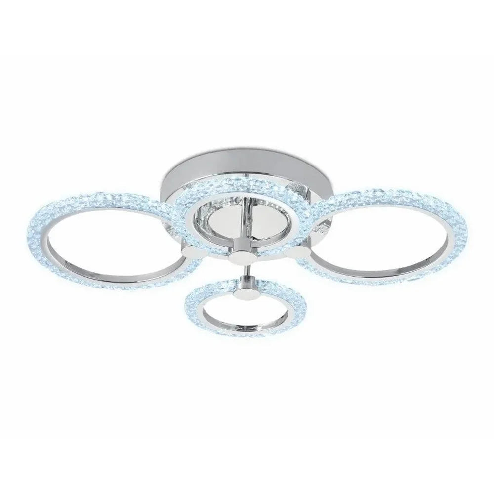 Modern LED Ceiling Light for Living Room Dining Room Chandelier Ring Lamp with Remote Control - 3