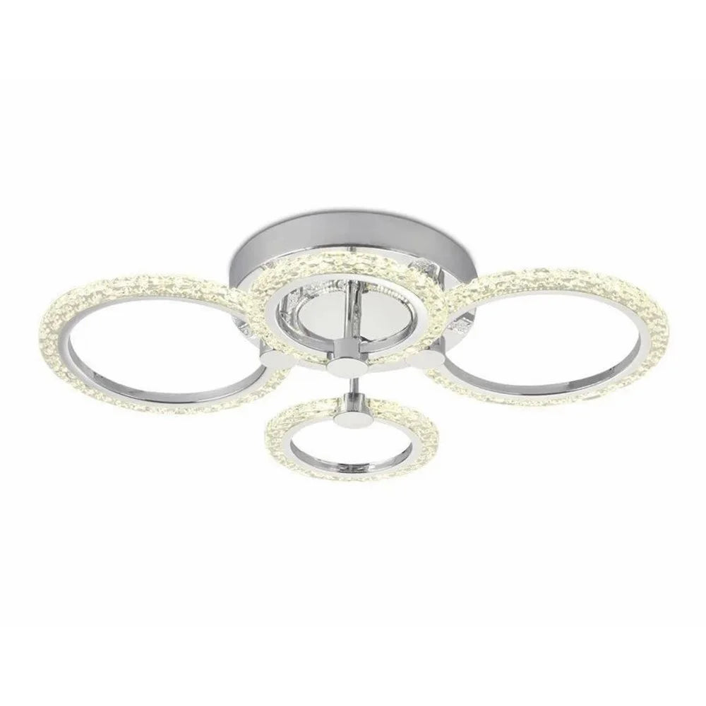Modern LED Ceiling Light for Living Room Dining Room Chandelier Ring Lamp with Remote Control - 4