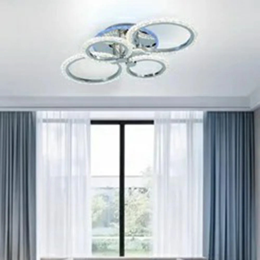 Modern LED Ceiling Light for Living Room Dining Room Chandelier Ring Lamp with Remote Control - 5