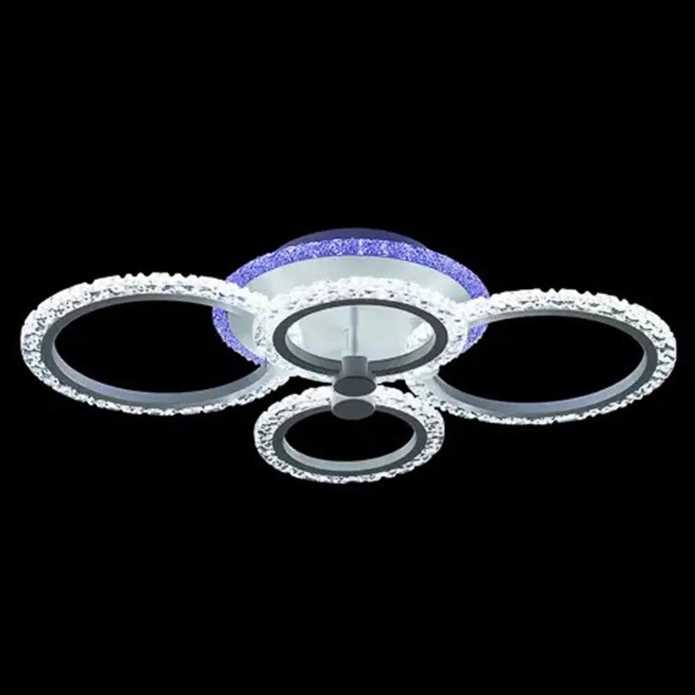 Modern LED Ceiling Light for Living Room Dining Room Chandelier Ring Lamp with Remote Control - 6