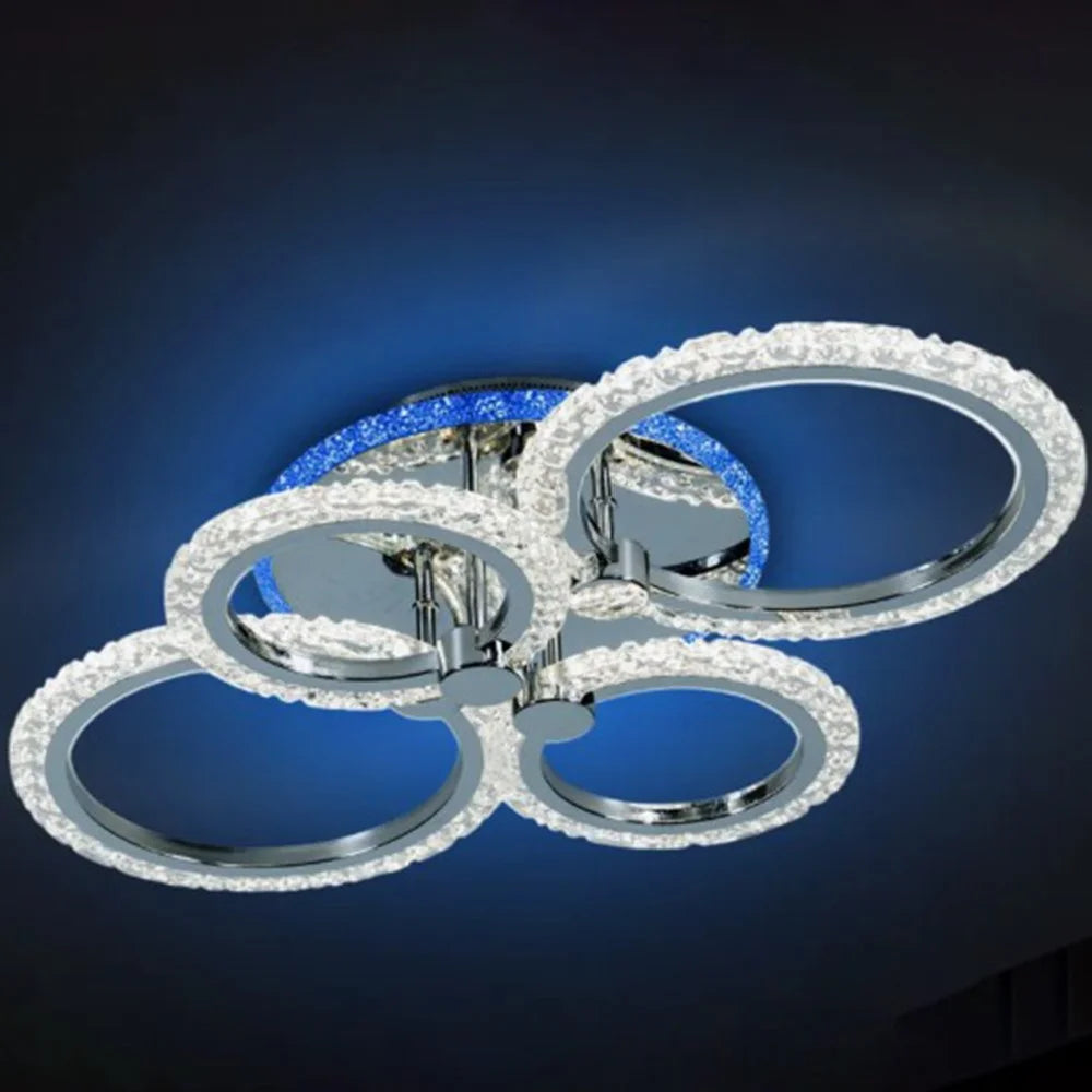 Modern LED Ceiling Light for Living Room Dining Room Chandelier Ring Lamp with Remote Control - 7