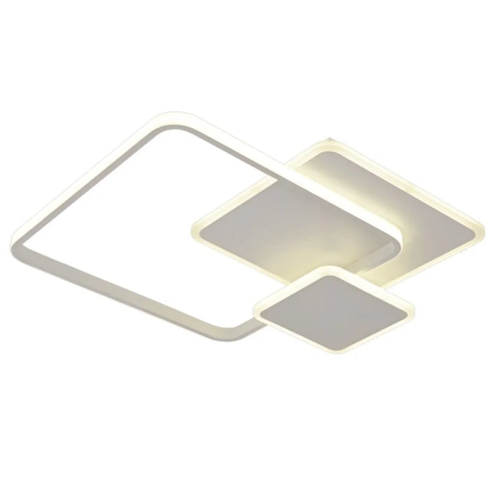 Modern Square LED Ceiling Light Three Color Dimmable with Remote Control for Living Room Bedroom - 2