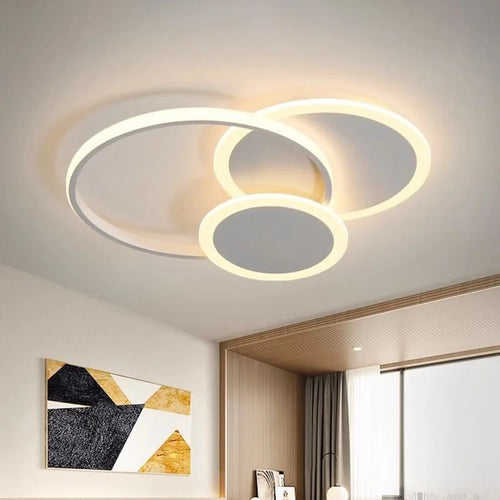 Modern Round Ceiling Light LED Dimmable Remote Control Lamp for Bedroom Living Room - 1