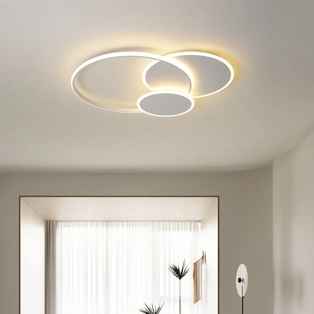 Modern Round Ceiling Light LED Dimmable Remote Control Lamp for Bedroom Living Room - 6