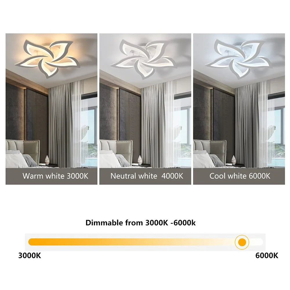 Remote Control Ceiling Light for Bedroom Living Room Modern LED Dimmable Lamp with Memory Function - 4