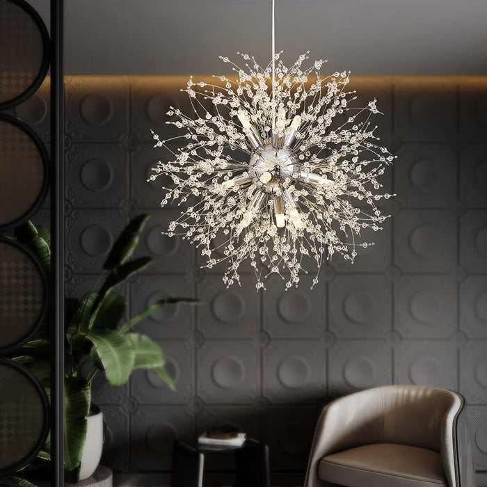 Nordic Dandelion Chandelier Pendant Light Remote Control Ceiling Lamp for Living Room Bedroom Dining Room - Gold - 4