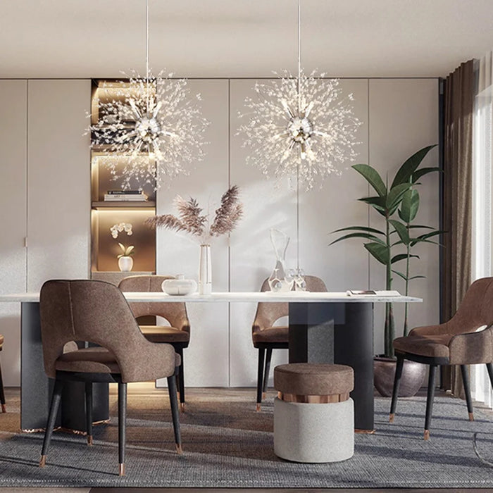 Nordic Dandelion Chandelier Pendant Light Remote Control Ceiling Lamp for Living Room Bedroom Dining Room - Gold - 7