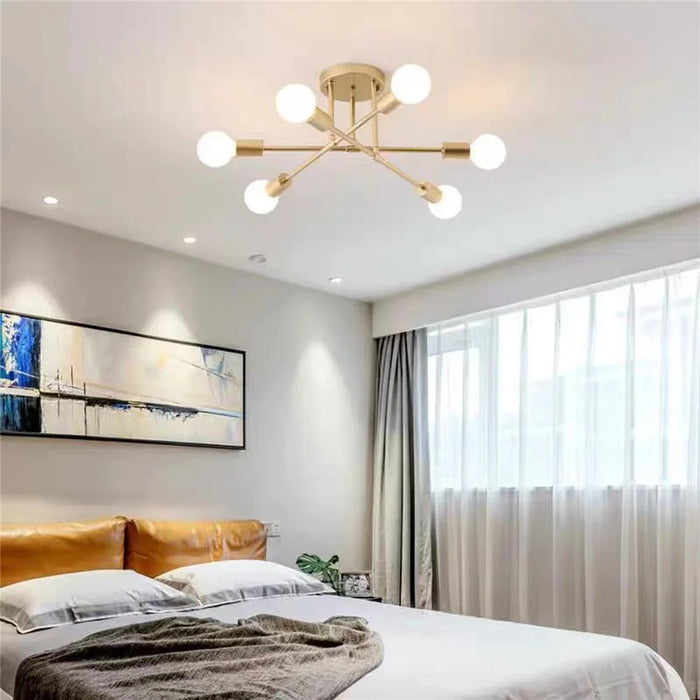 Modern Molecular Ceiling Light for Living Room Bedroom Dining Room LED Dimmable Lamp - Gold - 4