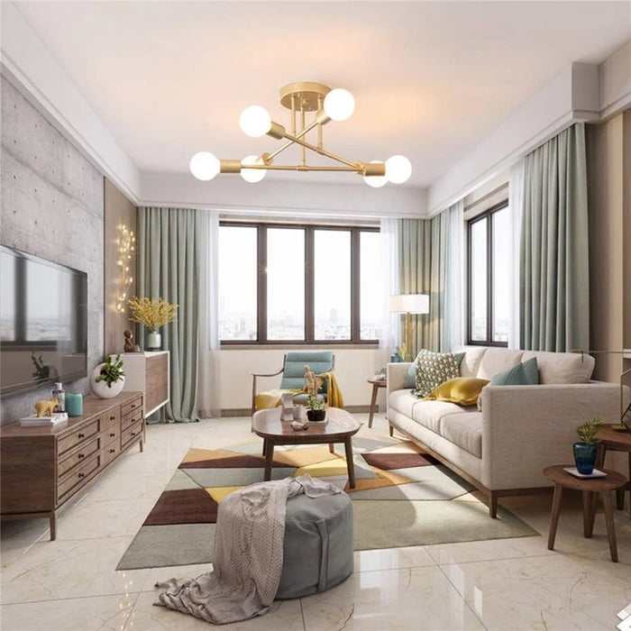 Modern Molecular Ceiling Light for Living Room Bedroom Dining Room LED Dimmable Lamp - Gold - 5