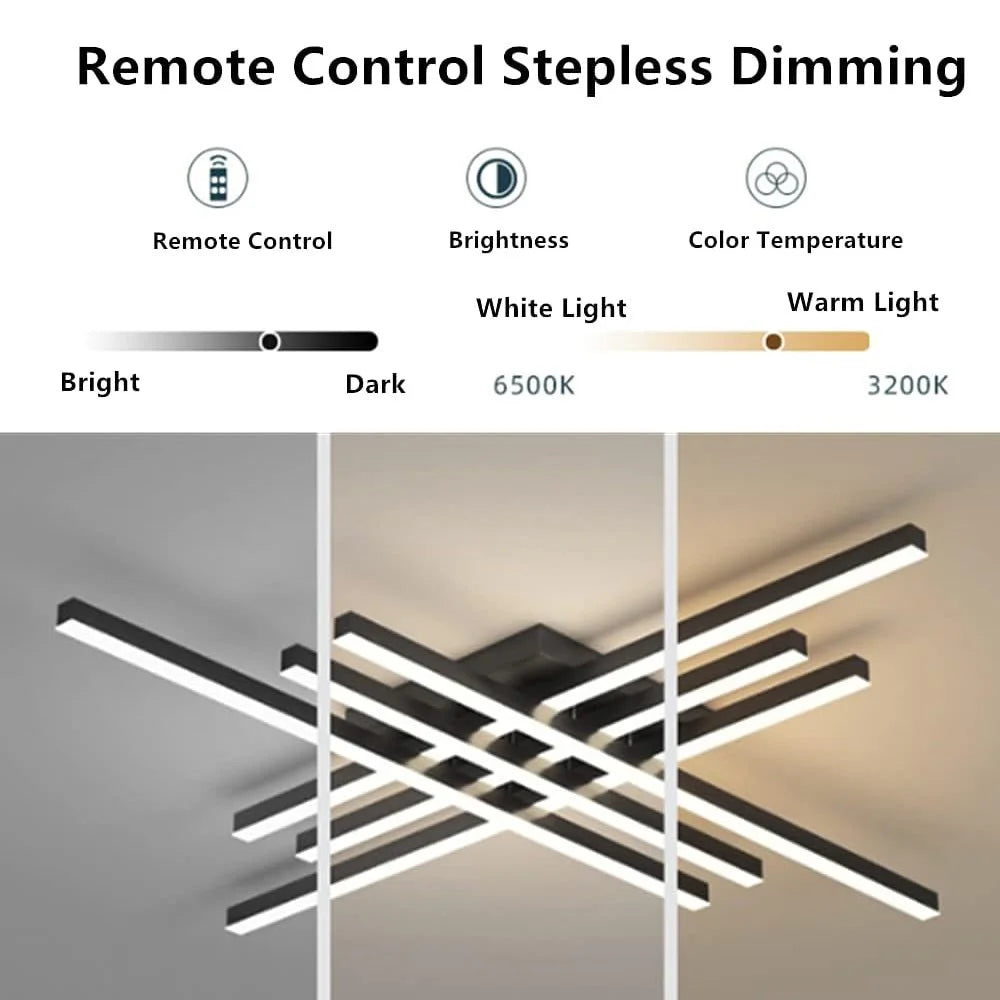 Nordic Molecular Ceiling Light for Living Room Dining Room Modern LED Dimmable Lamp with Remote - 3