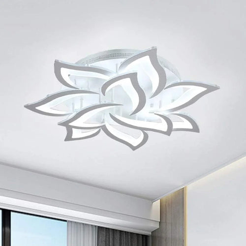 10 Heads Lily Flower Modern Chandelier LED Ceiling Light with Remote for Living Room Bedroom - 1