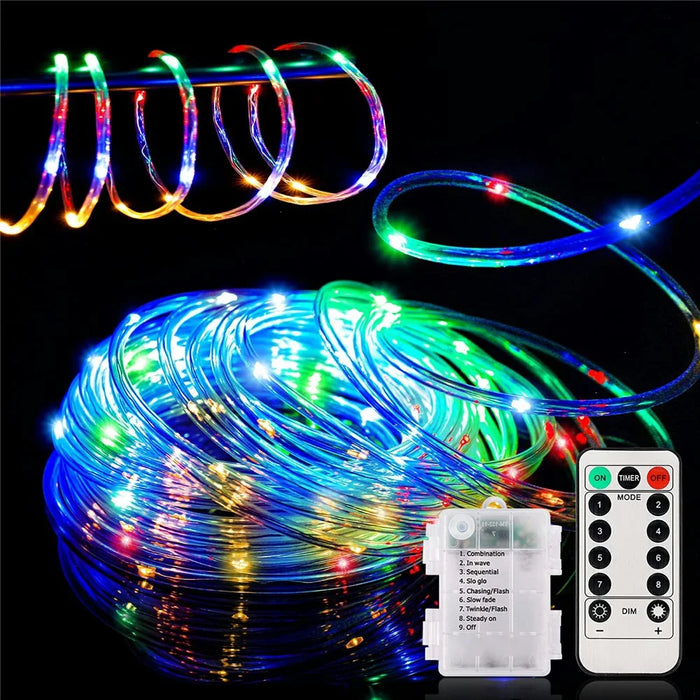22m 200 LED Remote Control PVC Copper Wire LED String Light with Empty Battery Box Garden Decoration - Warm Color - 6