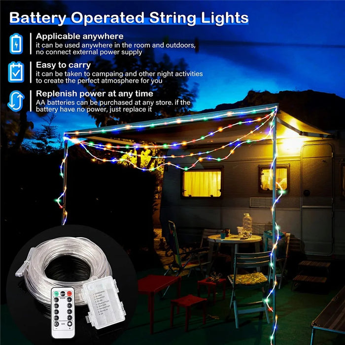 32m 300 LED Remote Control PVC Copper Wire LED String Light with Empty Battery Box Garden Decoration - Warm Color - 4