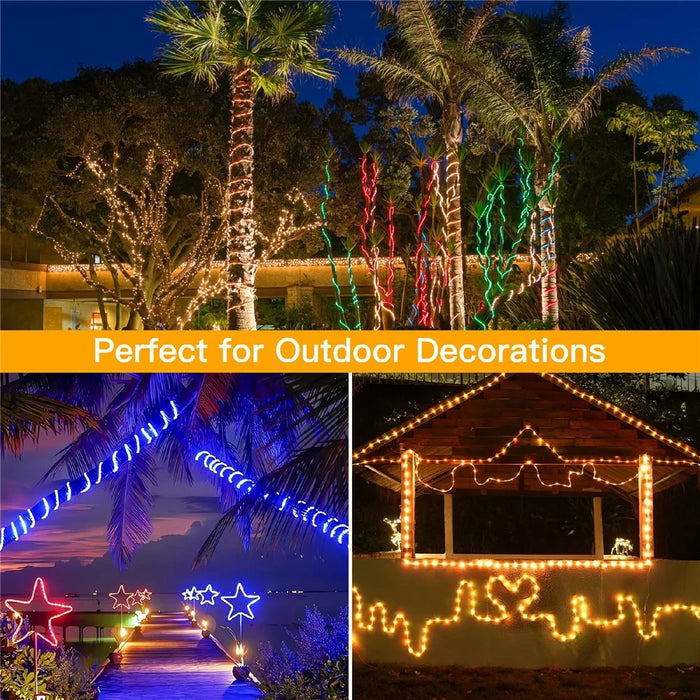 32m 300 LED Remote Control PVC Copper Wire LED String Light with Empty Battery Box Garden Decoration - Warm Color - 5