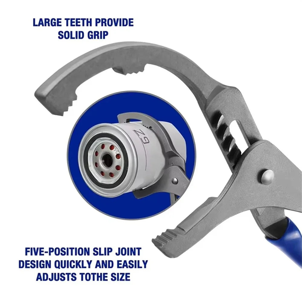 9 Inch Adjustable Oil Filter Wrench High Carbon Steel 5 Position 44.5-76mm Pliers Tool for Car Truck - 3