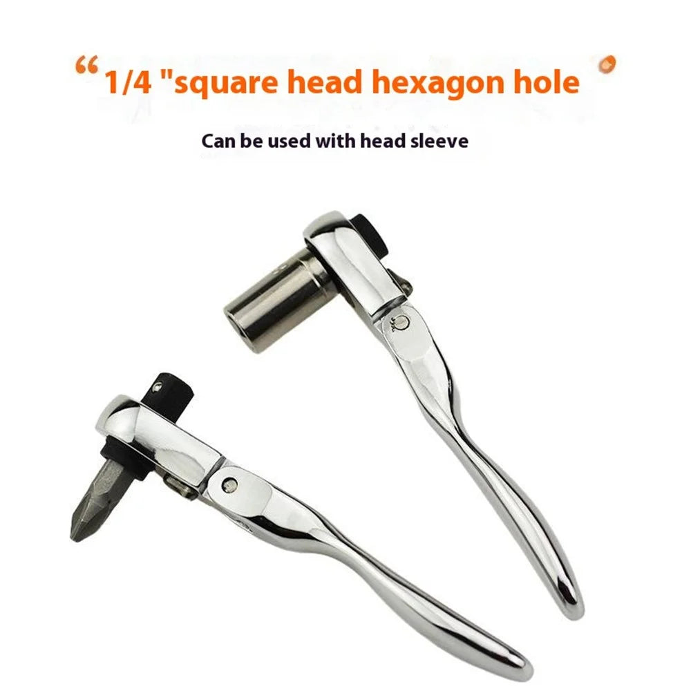 1 / 4 Inch Mini Ratchet Wrench Screwdriver Handle 72 Teeth Dual-Head Rotatable Spanner - 3