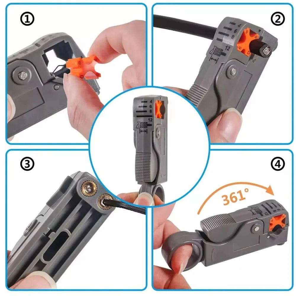 RG59 / 6 Coaxial Cable Crimping Tool 22PCS Set F Connector Compression Pliers Network Cable Wire Stripper - 6
