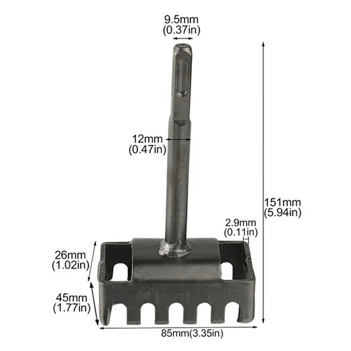 Square Hole Saw Wall Cutting Tool Electric Hammer Attachment Quick Opening Device For Electricians - Square Shank - 5