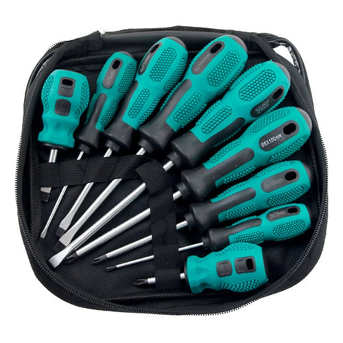 9 PCS Screwdriver Set Two Tone Rubber Handle Magnetic Phillips  /  Flathead Multi-Function Repair Tool - 1