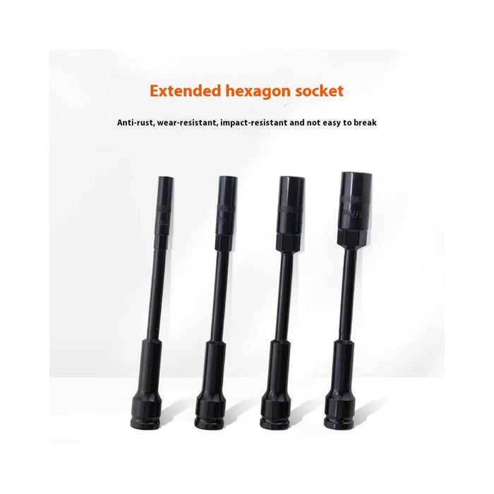1 / 2 Inch Square Drive Extended Socket Chrome Vanadium Steel Hex Shank Socket Auto Repair Tool 13mm - 2