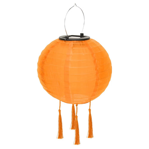 20cm Diameter Solar Powered Traditional Lantern with 4 Tassels for Outdoor Garden Decorative Waterproof Hanging Lamp - Orange - 1