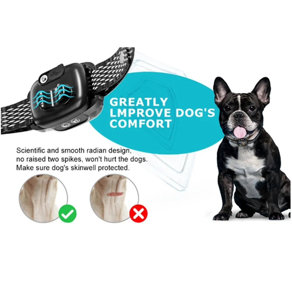 PB45 6 Levels Beep and Vibration Anti Bark Collar Gift for Dogs Bark Stopper Waterproof Pet Training Collar - 2