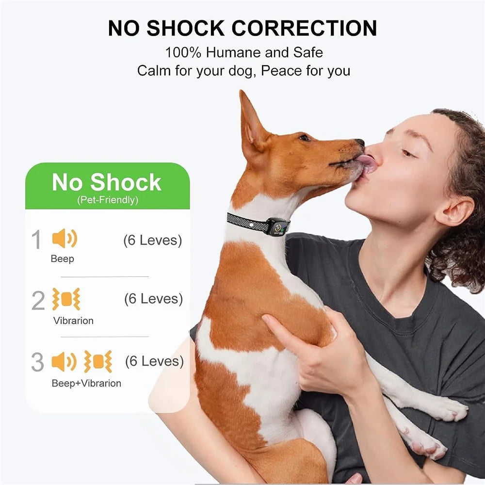 PB45 6 Levels Beep and Vibration Anti Bark Collar Gift for Dogs Bark Stopper Waterproof Pet Training Collar - 7