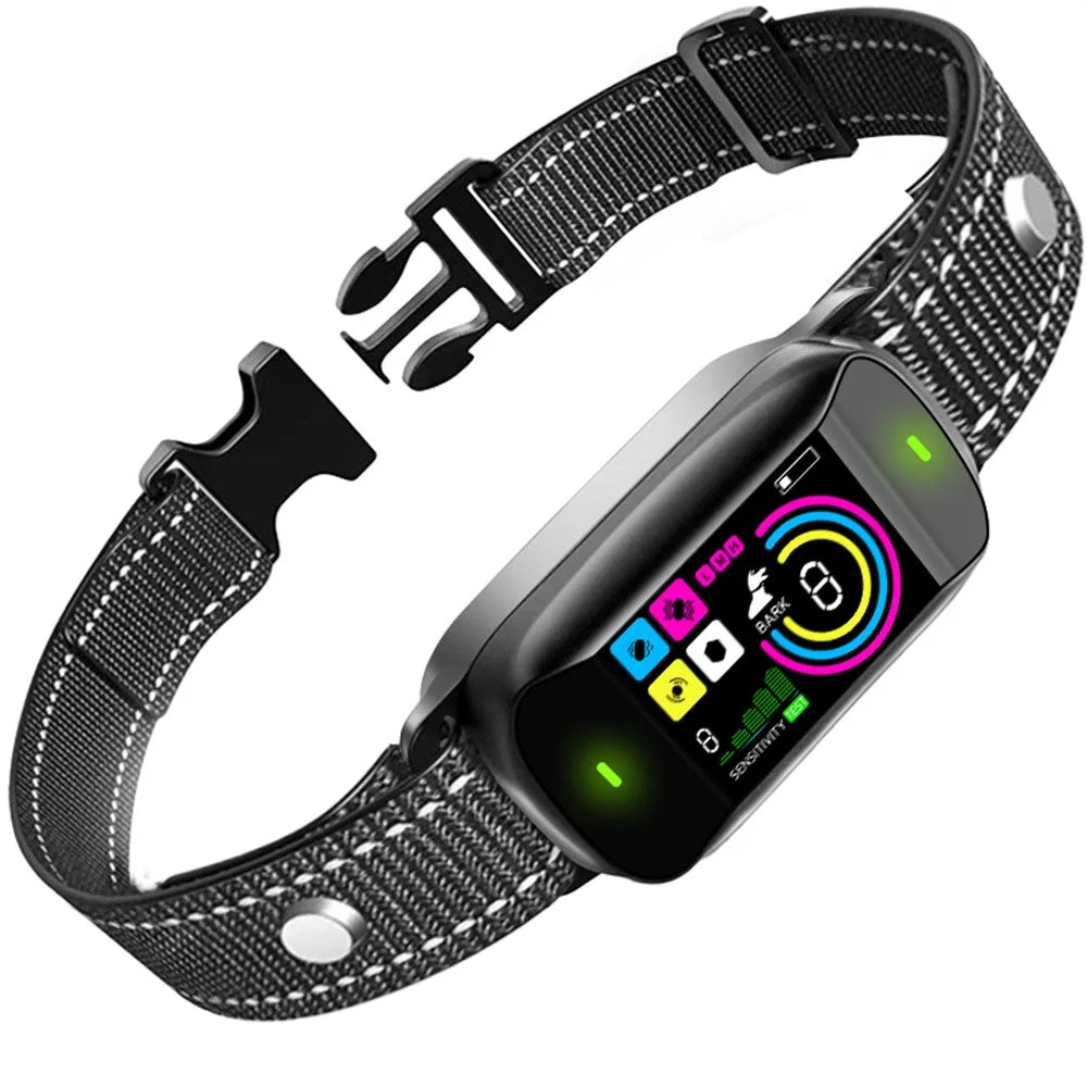 BC4VS Smart Color Screen Anti Bark Collar Gift for Dogs Sound and Vibration Pet Training Bark Stopper - 1