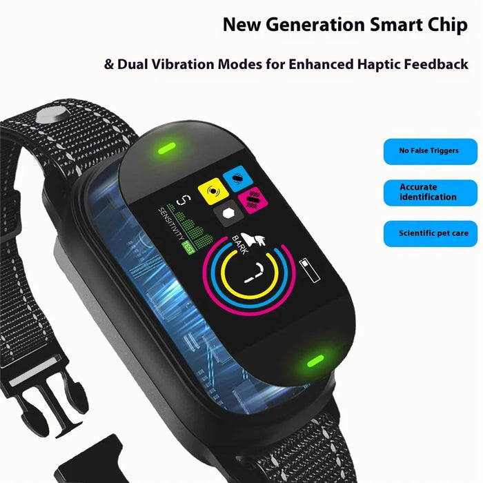 BC3V For Dogs Smart Anti Bark Collar IP67 Waterproof Sound and Vibration Color Screen Pet Training Collar Gift - 7