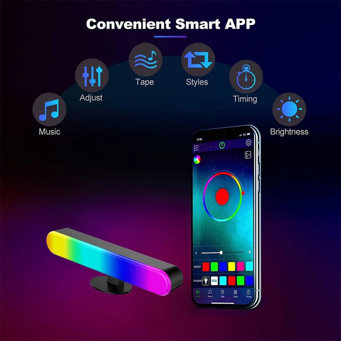 SAL042 Bluetooth-Compatible RGB Gaming Light Bar LED Music Sync Ambient Lighting for Computer Desktop - 3